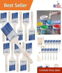 Bates 12-Piece 2.5-Inch Paint Brush Set – Achieve Smooth, Streak-Free Finishes