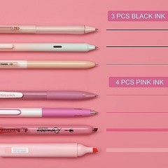 Gel Pens Journaling Highlighters: Journal Set Aesthetic Assorted Pastel Pink