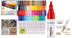 54 Color Paint Markers Oil Based Permanent Paint Pens Waterproof Metal Wood P…