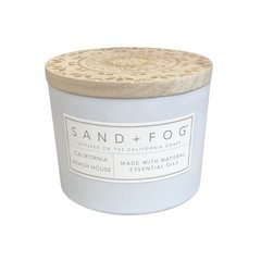 Sand + Fog Scented Candle – California Beach House – 12 oz, beige,off-white