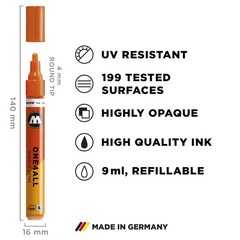 MOLOTOW ONE4ALL Acrylic Paint Marker Set, 10 Basic Colors #1, 4mm (200.456)