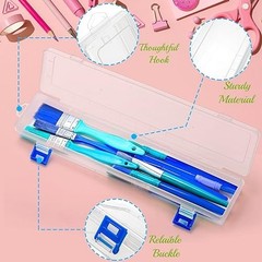 8 Pack Paint Brush Holder Case, 13″ Translucent Art Storage Box with Lid