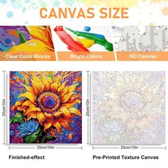 Paint by Numbers Kit for Adults Beginners & Kids Ages 8-12, Sunflower Acrylic Ea
