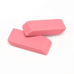 Amazon Basics Rectangular Erasers for School and Office, Pink, 24 count, Pink