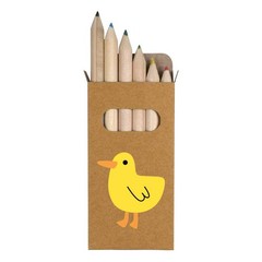 6 x ‘Yellow Duck’ Short 85mm Pencils / Coloured Pencil Set (PE00079096)