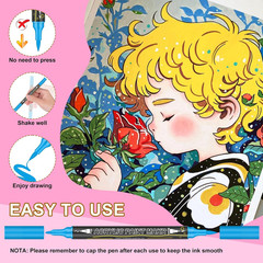 144 Colors Dual Tip Acrylic Paint Markers，Waterproof, Non-Toxic, Odorless Acryli