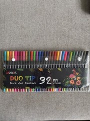 ZSCM Duo Tip Brush & Fineliner Art Markers Set, 32 Colors, Multicolor