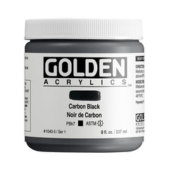 Heavy Body Acrylics Carbon Black 8 fl. oz. Jar Professional Acrylic Paint