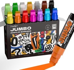 JusArt 14 Colors Jumbo Markers for Quick Bold Poster Banner Sign Lettering