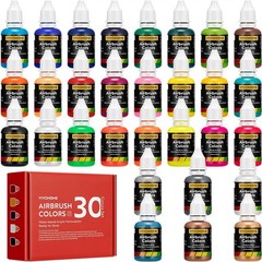 Airbrush Paint, 30 Color Airbrushing Paint Set with Metallic & Neon Colors 20ml