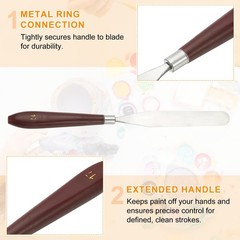 2pcs Painting Palette Knife 4.57 x 0.67 Inch Stainless Steel with Plastic Handle