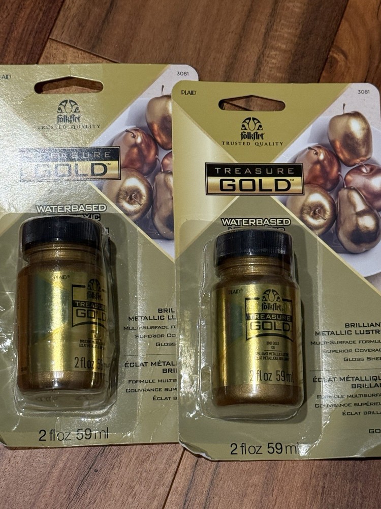 FolkArt Treasure Gold Paint 2oz-Gold – 2 pack