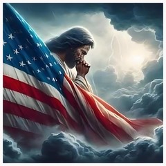 Jesus Christ Prayer Diamond Art Kits for Adults, Amercia Flag 5D Diamond Paintin