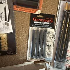 Vintage Mixed Charcoal Graphite Sticks Conte Speedball Nibs Lot