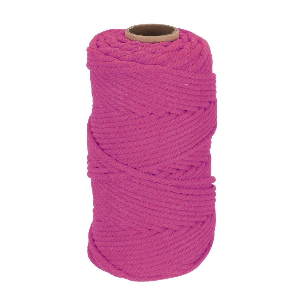 5mm x 109 Yard Rose Red Cotton Macrame Rope, 2 Strands Twisted Cotton Cord