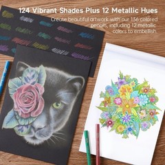 136 Vibrant Colored Pencils Set – Soft Core Art Supplies for Creative Minds
