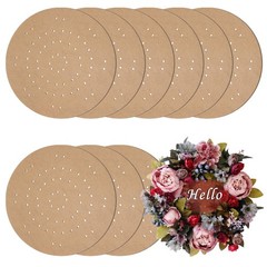 9 PCS 10 Inch Wreath Boards with Holes, Wood Board Forms with 100 Nylon Ties,…
