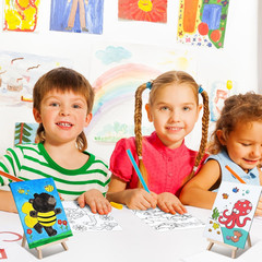 48 Pcs Kids Paint Party Favors Sets with 12 Pcs Animals Oceans Pre Drawn Canvas