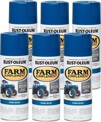 Rust-Oleum 280131-6PK Farm & Implement Spray Paint, 12 oz, Ford Blue, 6 Pack