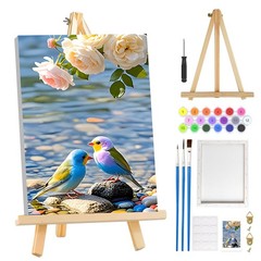 Paint by Numbers Kit for Adults with Frame, Birds Paint by Number Canvas, Flower