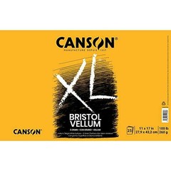 Canson XL Series Bristol Vellum Paper Pad, Heavyweight Paper for Pencil, Vellum