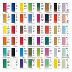Kissho Gansai Paint Set 48 Colors Japanese Nihonga Watercolor Palette Made Jpn
