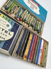 Vintage Eberhard Faber NUPASTEL Color Sticks And Artists Oil Pastels Used