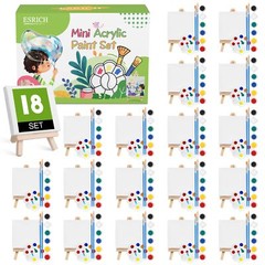 Mini Acrylic Paint Set with Canvas Easel and Brushes Perfect for Beginners