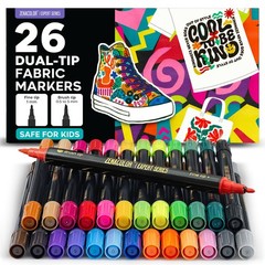 Dual Tip Fabric Paint Markers – Quick Dry, Non-Toxic, Permanent for Clothes, Sho