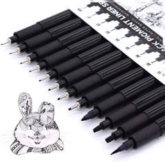Art Pens,Fineliner Pens,Set of 12 Technical Drawing Pen,Pigment Pen,Fine Point,B