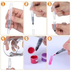 Refillable Water Brush Pen Set Watercolor Acrylic Gouache Painting Art 30 PCS