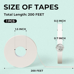 Artist Tape for Watercolor Paper, 1/2 Inch Wide 200FT Long, White Art Tape for M