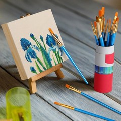 Aodaer 16 Pack Wood Panels 4 x 4 Inch Wooden Panels Canvas Unfinished Craft …