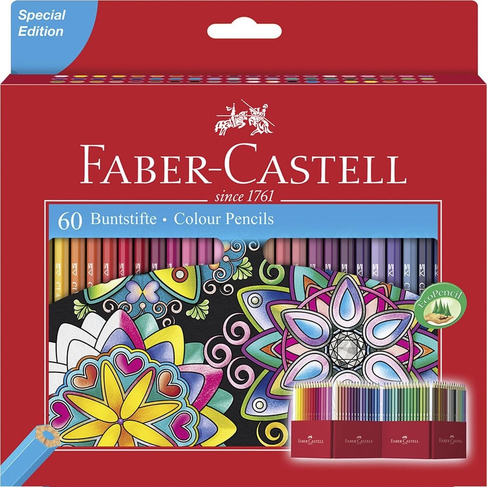 Castle 111260 Colouring Pencils Set 60 Pieces Hexagonal Shatterproof Art