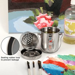 Paint Brush Cleaner, Stainless Steel Brush Holder for Painting, 6.6 oz