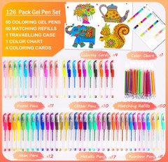 Gel Pens for Adult Coloring Books 120 Pack Artist Colored Gel Marker Pens Set