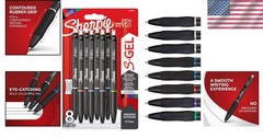 8 Count S-Gel Gel Pens, Retractable & Ergonomic, Perfect for All Writing