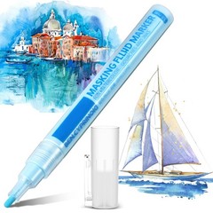 2 Pcs Masking Fluid Pen for Watercolor Painting, Capacity with Applicator Tip…