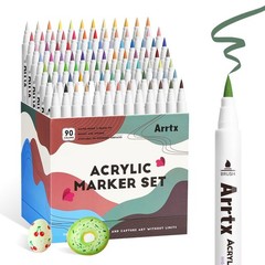 Arrtx 90 Colors Paint Markers, Acrylic 1 Count (Pack of 1), regular color