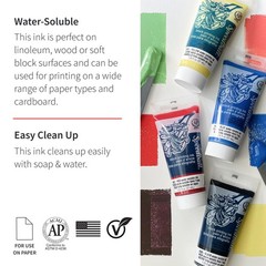 WaterSoluble Block Printing Ink 5Ounce Tube Platinum White Art Supplies