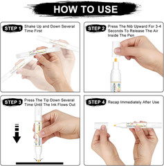 4 Pack Dual Tip Acrylic Paint Markers Pens (0.7Mm & 3Mm), Non-Toxic, Water-Based
