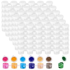 100 Strips 600 Pots Empty Plastic Paint Strips, 3 ml/ 0.1 oz Clear Paint Cup
