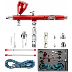 Hubest Dual Action Airbrush Kit 0.2Mm 0.3Mm 0.5Mm Nozzles Air Hose Quick