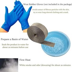 Exhaust Heat Wrap, 2in x Titanium Exhaust Muffler Tape Fiberglass Heat 16.5ft