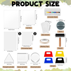 Gel Printing Plate Kit, Complete Printmaking Set with 8″ X 10″ + 5″ X 7″ Gelatin