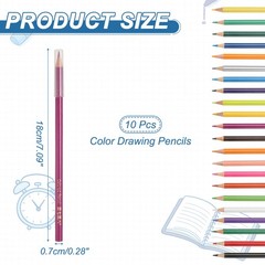 Rose Red Color Drawing Pencils for Adult Coloring Books, 10 Pcs