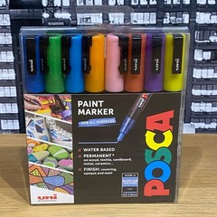 Uni Posca Paint Marker Pens Medium Bullet Tip Metallic Colours PC-5M (Set of 8)
