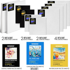 196Pcs Deluxe Artist Painting Set with French Easel, 48 Colors Acrylic & Oil Pai