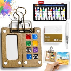 Mini Watercolor Paint set, Portable Watercolor Paint Travel Set, 12 Color Pocket
