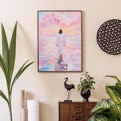 Paint by Numbers for Adults and Kids, Pink Wall Art Religious Christian Paint…